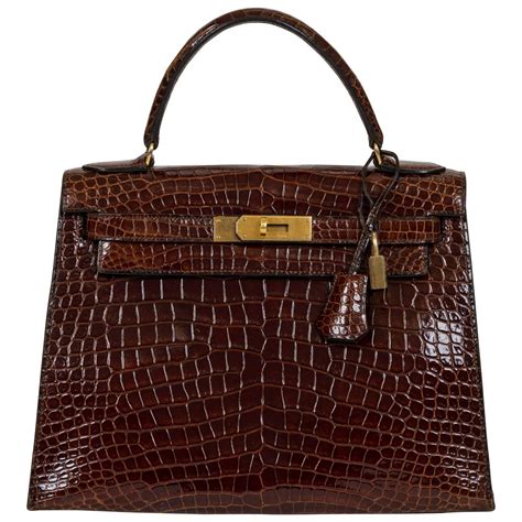 hermes kelly small brown bag|Hermes Kelly Bag crocodile.